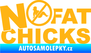 Samolepka No fat chicks 003 světle oranžová
