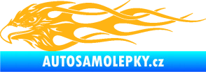 Samolepka Orel 016 levá v plamenech světle oranžová