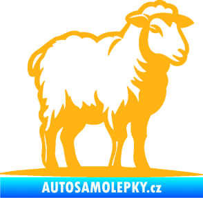 Samolepka Ovce 002 pravá světle oranžová