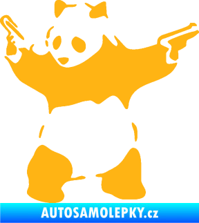 Samolepka Panda 007 levá gangster světle oranžová
