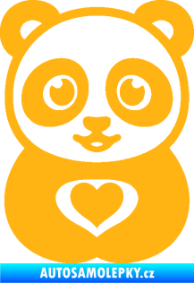 Samolepka Panda 008 roztomilá světle oranžová