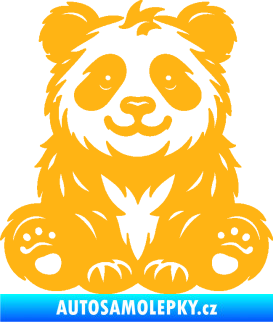 Samolepka Panda 013 pravá spokojená světle oranžová
