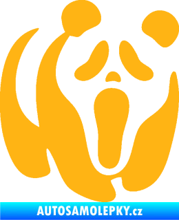 Samolepka Panda 014 pravá maska Vřískot světle oranžová