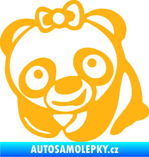 Samolepka Panda baby levá světle oranžová