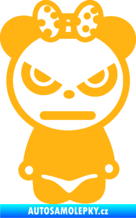 Samolepka Panda girl světle oranžová