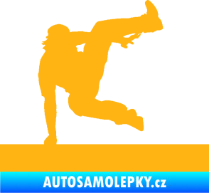 Samolepka Parkour 002 pravá světle oranžová