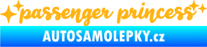 Samolepka Passenger Princess 002 nápis s hvězdičkami světle oranžová