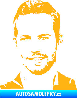 Samolepka Paul Walker 001 levá světle oranžová