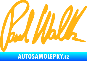 Samolepka Paul Walker 002 podpis světle oranžová