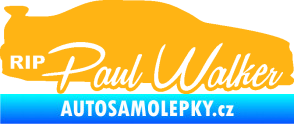 Samolepka Paul Walker 005 RIP světle oranžová
