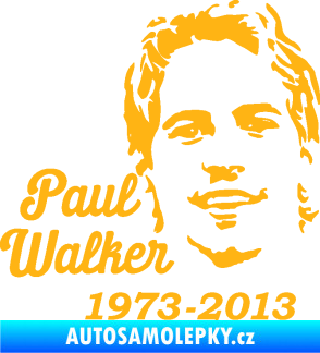 Samolepka Paul Walker 007 RIP světle oranžová