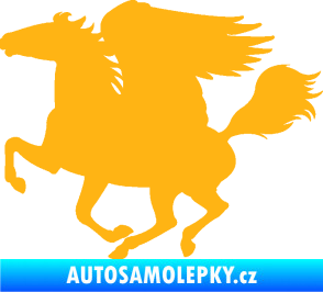 Samolepka Pegas 001 levá okřídlený kůň světle oranžová