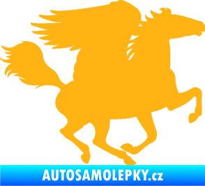 Samolepka Pegas 001 pravá okřídlený kůň světle oranžová