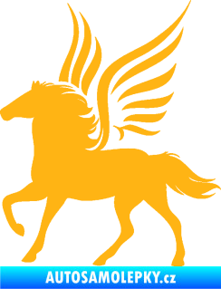 Samolepka Pegas 002 levá okřídlený kůň světle oranžová