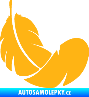Samolepka Peříčko 008 pravá světle oranžová