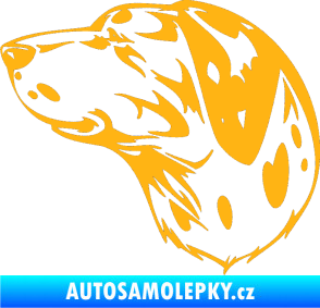 Samolepka Pes 002 levá Dalmatin světle oranžová