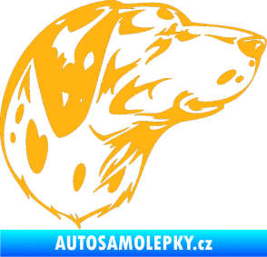 Samolepka Pes 002 pravá Dalmatin světle oranžová