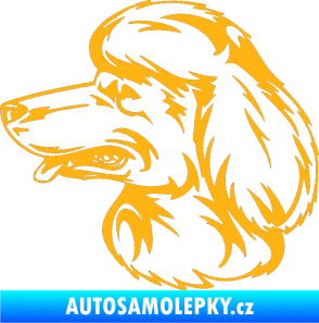 Samolepka Pes 013 levá Pudl světle oranžová