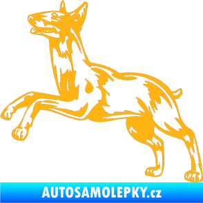 Samolepka Pes 015 levá Bulteriér světle oranžová