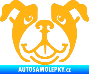 Samolepka Pes 069 Buldoček světle oranžová