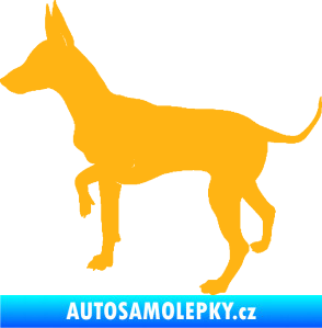 Samolepka Pes 093 levá Pražský krysařík světle oranžová