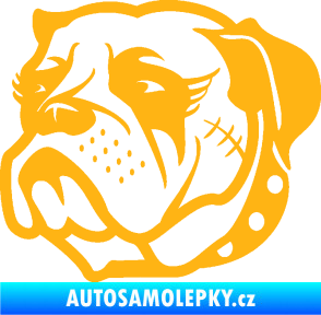 Samolepka Pes 097 levá Buldok světle oranžová
