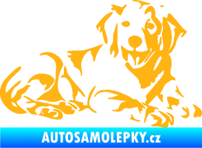 Samolepka Pes 106 pravá Retrívr světle oranžová