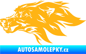 Samolepka Pes 127 levá hlava světle oranžová
