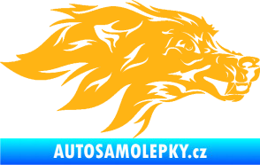 Samolepka Pes 127 pravá hlava světle oranžová