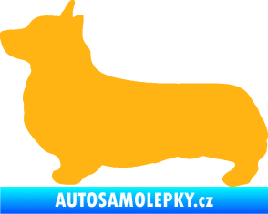 Samolepka Pes 164 levá Welsh Corgi Pembroke světle oranžová
