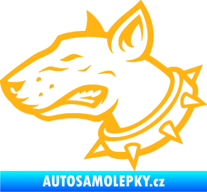 Samolepka Pes 167 levá pitbull světle oranžová