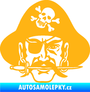 Samolepka Pirát 002 pravá světle oranžová
