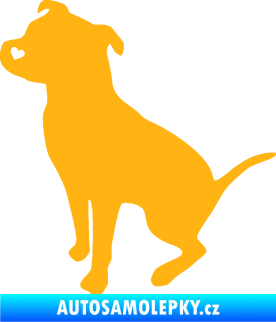 Samolepka Pitbull 005 levá světle oranžová