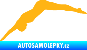 Samolepka Plavání 003  levá skok do vody světle oranžová