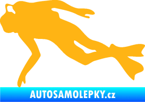 Samolepka Potápěč 002 levá světle oranžová