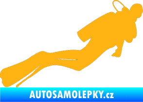 Samolepka Potápěč 005 pravá světle oranžová