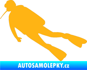 Samolepka Potápěč 006 levá světle oranžová