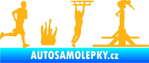 Samolepka Překážkové závody 001 pravá OCR světle oranžová