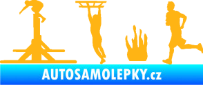 Samolepka Překážkové závody 001 levá OCR světle oranžová