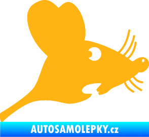 Samolepka Překvapená myš pravá světle oranžová