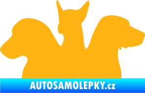 Samolepka Psi 001 levá skupinka světle oranžová
