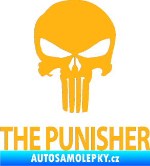 Samolepka Punisher 002 s nápisem světle oranžová