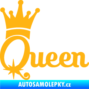 Samolepka Queen 002 s korunkou světle oranžová