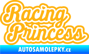 Samolepka Racing princess nápis světle oranžová