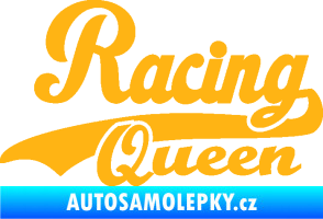 Samolepka Racing Queen nápis světle oranžová