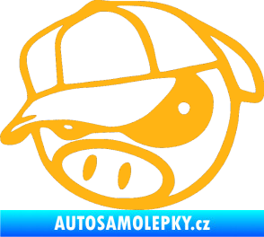 Samolepka Rally pig 003 levá světle oranžová