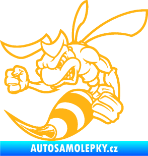 Samolepka Rozzuřená vosa 003 levá světle oranžová