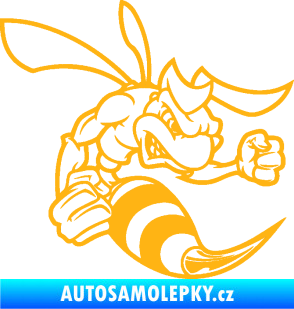 Samolepka Rozzuřená vosa 003 pravá světle oranžová