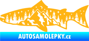 Samolepka Ryba 021 levá noční rybaření světle oranžová