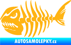 Samolepka Ryba kostra 004 levá světle oranžová